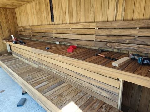Outdoor Teak sauna in Bangkok