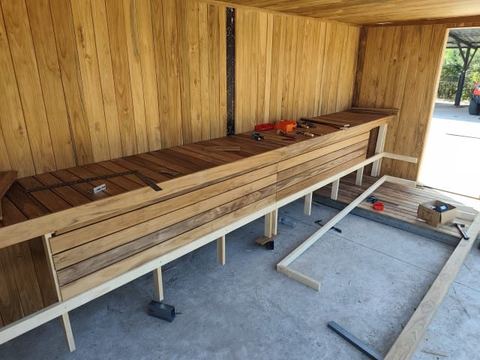 Outdoor Teak sauna in Bangkok
