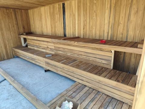 Outdoor Teak sauna in Bangkok