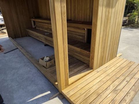 Outdoor Teak sauna in Bangkok
