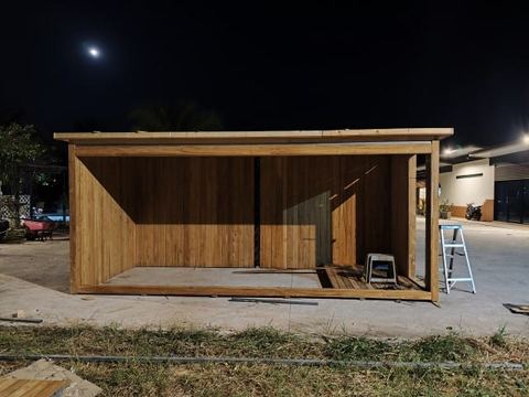Outdoor Teak sauna in Bangkok