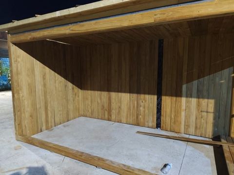 Outdoor Teak sauna in Bangkok