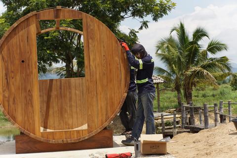 Outdoor Barrel Teak sauna in Mae Sai