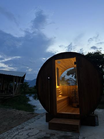Outdoor Barrel Teak sauna in Mae Sai