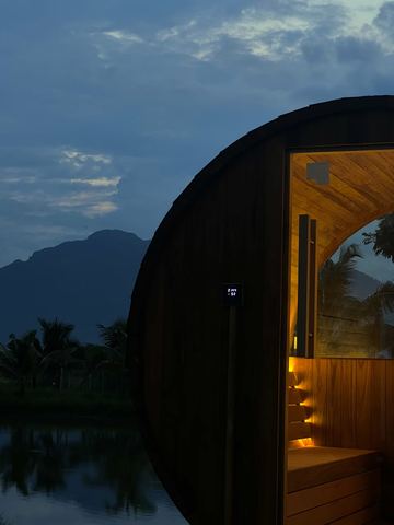 Outdoor Barrel Teak sauna in Mae Sai