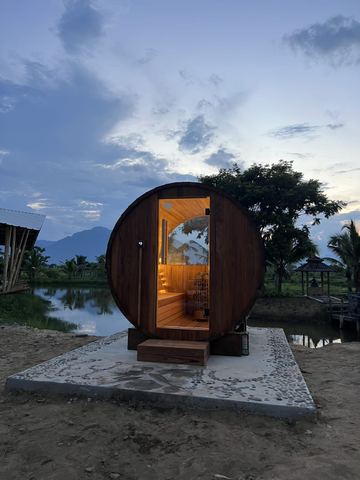 Outdoor Barrel Teak sauna in Mae Sai