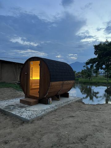Outdoor Barrel Teak sauna in Mae Sai