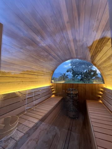 Outdoor Barrel Teak sauna in Mae Sai