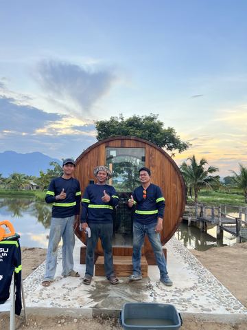 Outdoor Barrel Teak sauna in Mae Sai