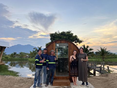 Outdoor Barrel Teak sauna in Mae Sai