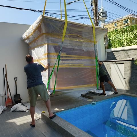 Outdoor Teak sauna in Jomtien, Chonburi