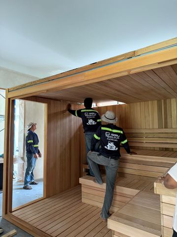 Indoor Red Cedar sauna in Bangkok