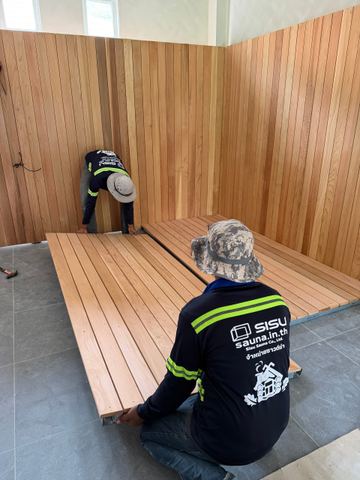 Indoor Red Cedar sauna in Bangkok