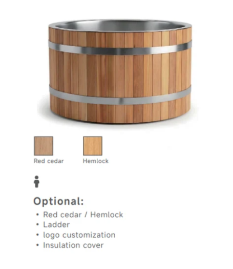 Oval Ice Bath │ Red Cedar and Stainless Steel