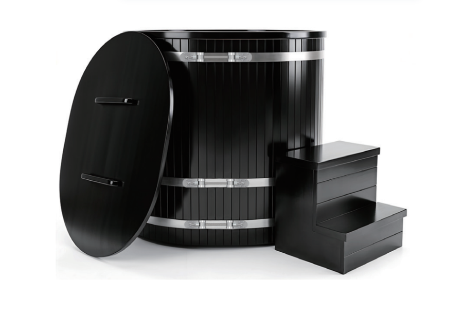 Black Plunge Ice Bath │ Red Cedar & Stainless Steel