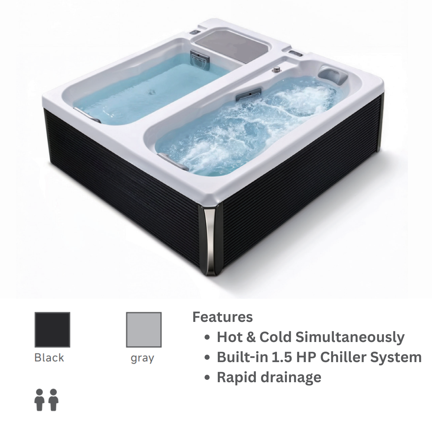 2 Person All-In-One Duo Cold & Hot Baths + Chiller