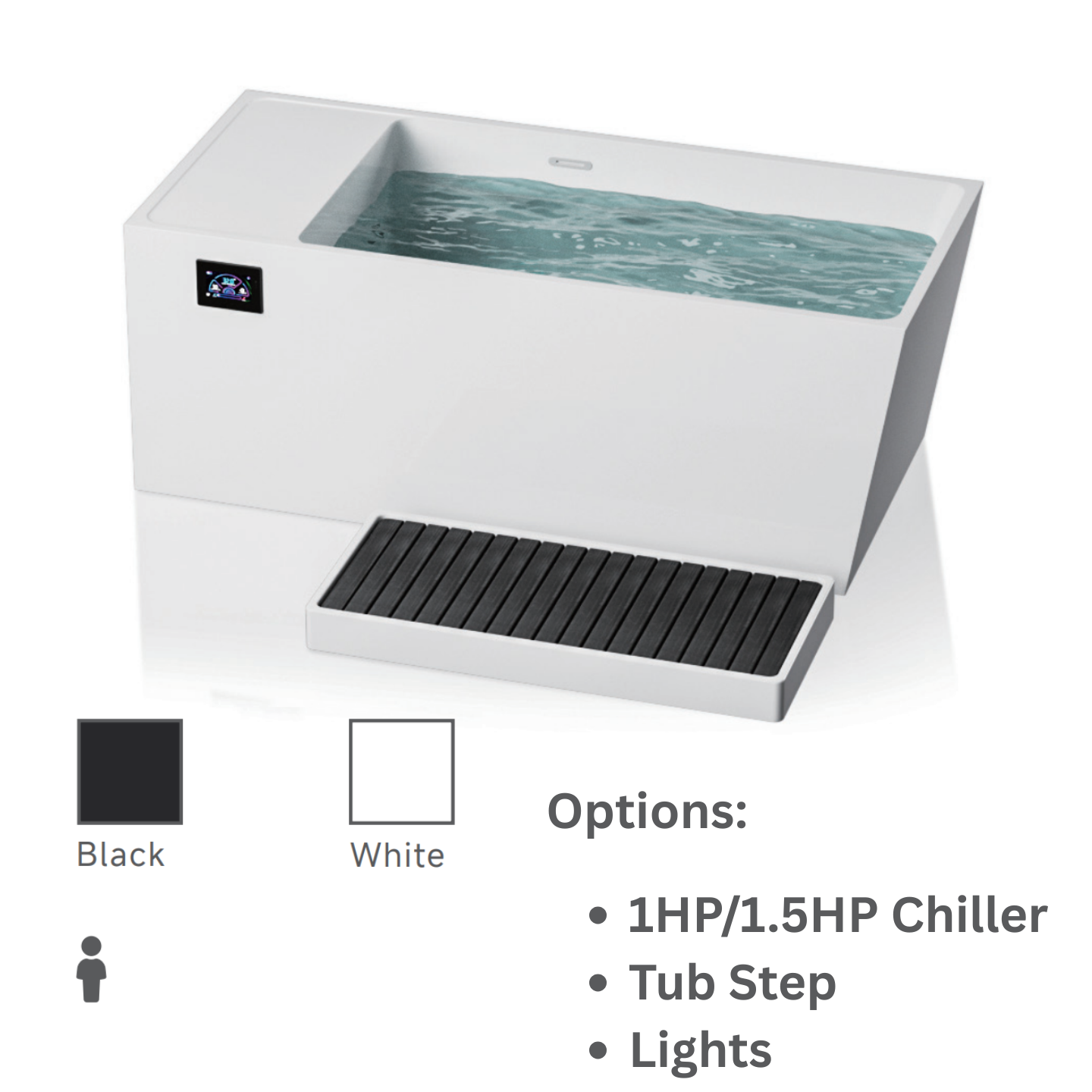 Minimalistic Acrylic All-In-One Ice Bath (White)