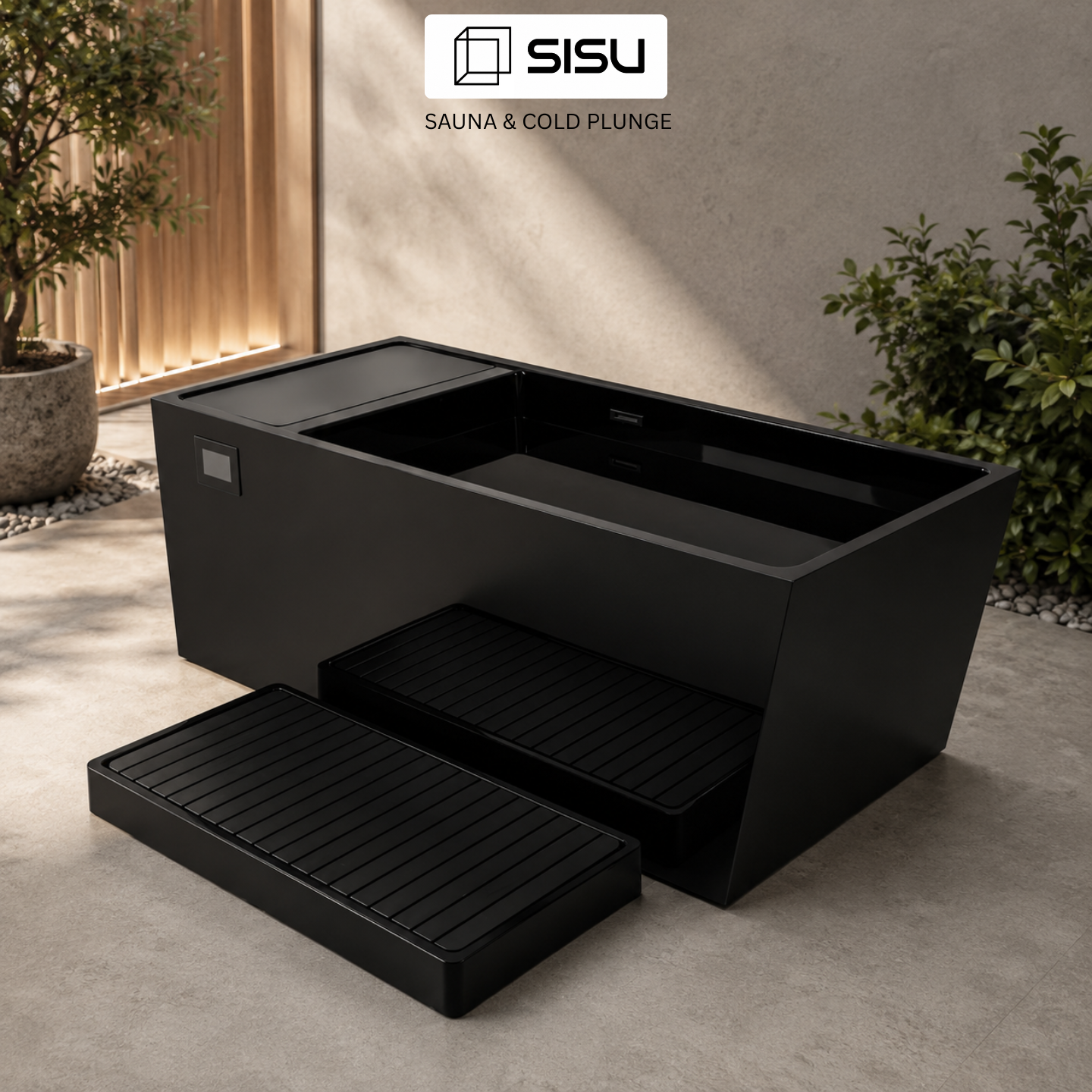 Minimalistic Acrylic All-In-One Ice Bath (Black)