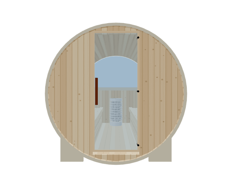 Barrel — Large — ½ Glass Back — Stone Heater