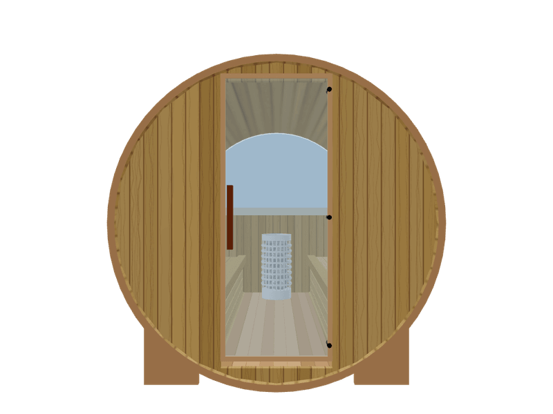 Barrel — Large — ½ Glass Back — Stone Heater