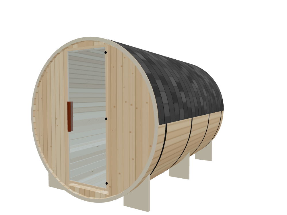 Barrel — Large — Wood Back — Stone Heater — Right angle