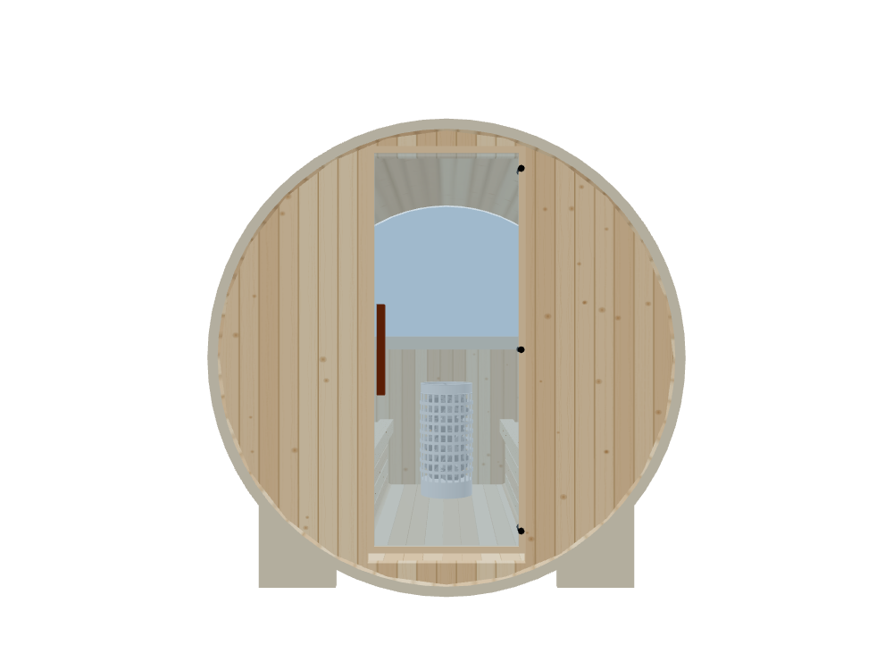 Barrel — Medium — ½ Glass Back — Stone Heater — Front
