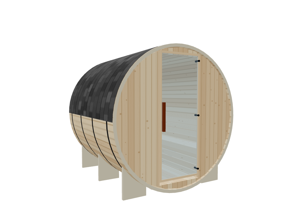 Barrel — Medium — ½ Glass Back — Stone Heater — Left angle