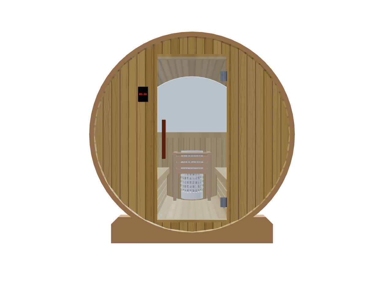 Barrel — Medium — ½ Glass Back — Stone Heater — Front