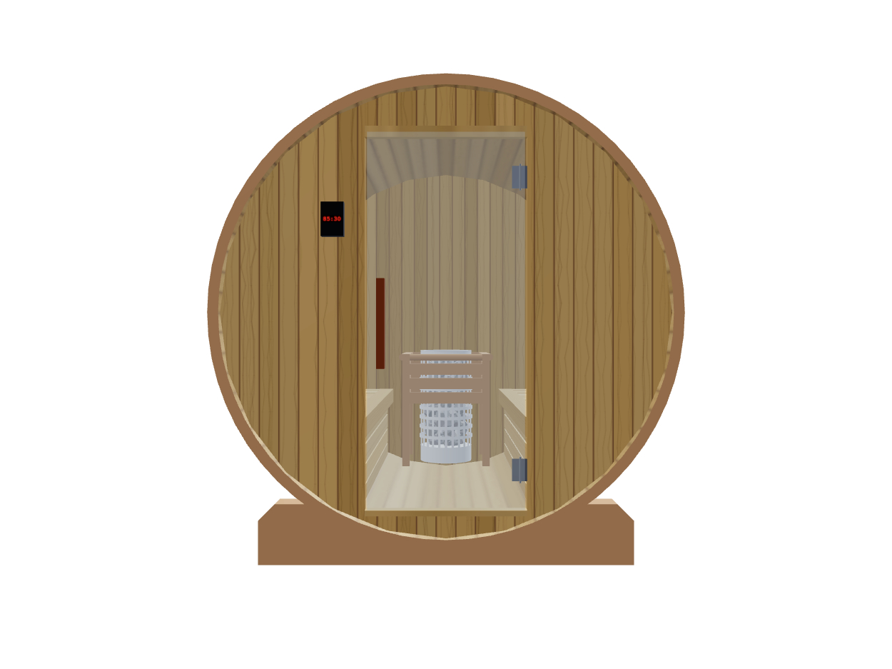 Barrel — Medium — Wood Back — Stone Heater — Front