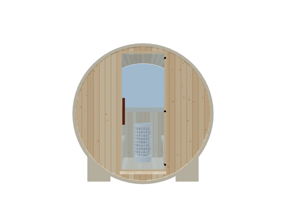 Barrel — Small — ½ Glass Back — Stone Heater — Front