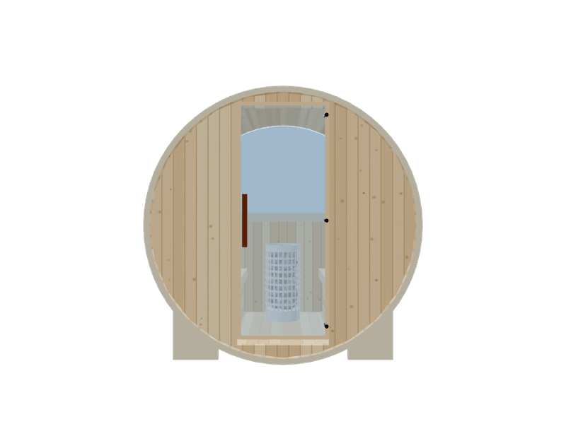 Barrel — Small — ½ Glass Back — Stone Heater