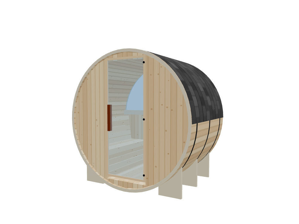 Barrel — Small — ½ Glass Back — Stone Heater — Right angle
