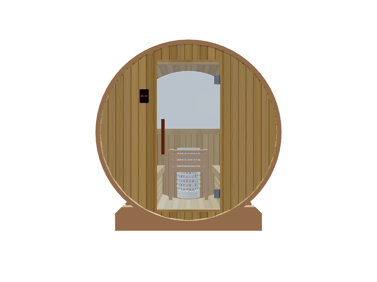 Barrel — Small — ½ Glass Back — Stone Heater — Front