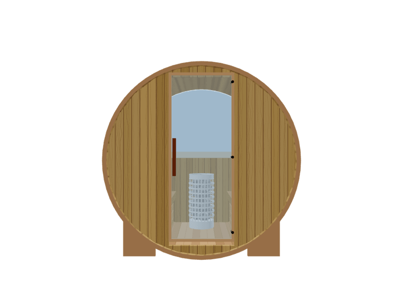 Barrel — Small — ½ Glass Back — Stone Heater
