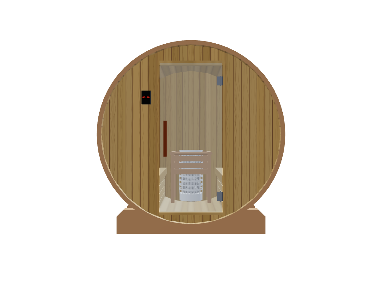 Barrel — Small — Wood Back — Stone Heater — Front