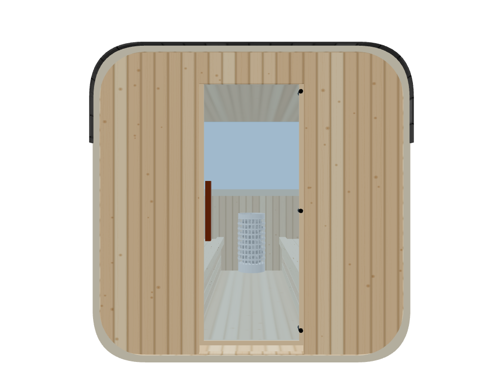 Cube — Large — ½ Glass Back — Stone Heater — Front