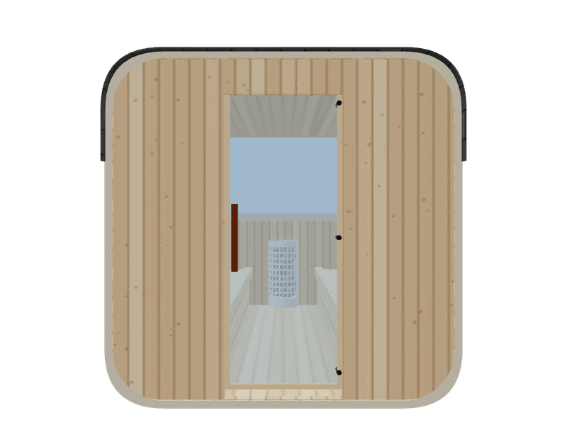 Cube — Large — ½ Glass Back — Stone Heater