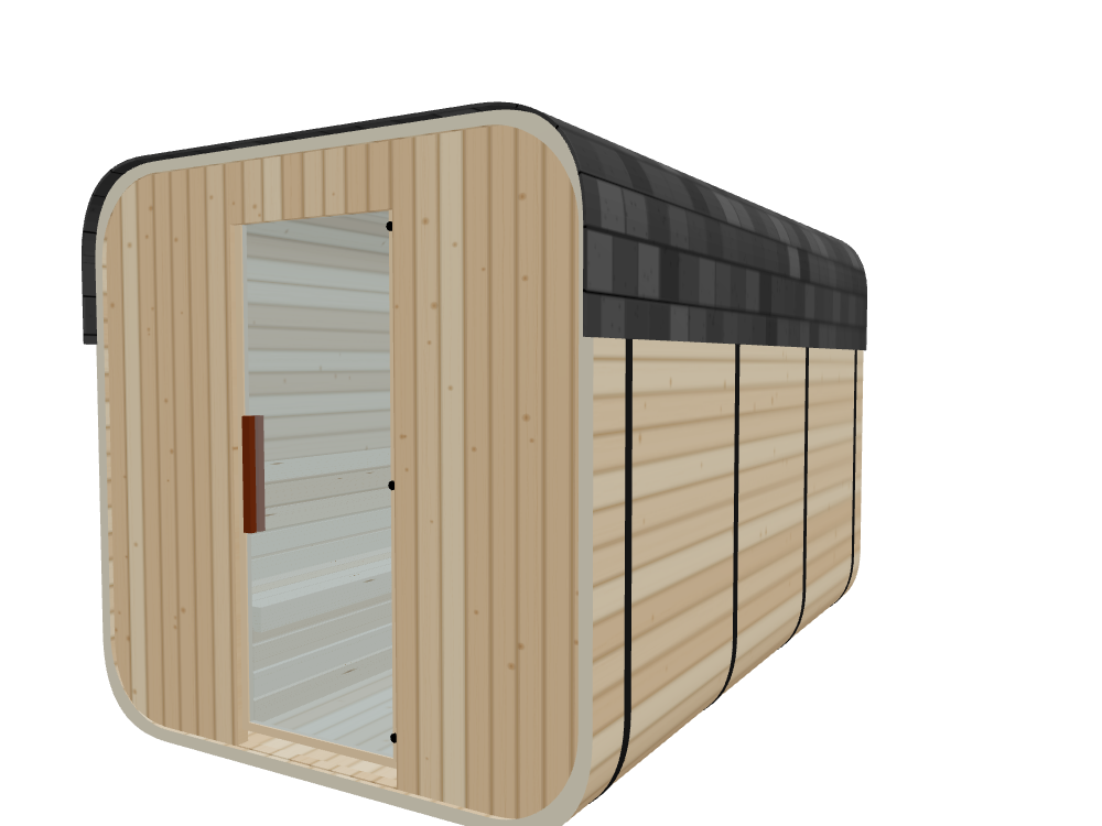 Cube — Large — ½ Glass Back — Stone Heater — Right angle