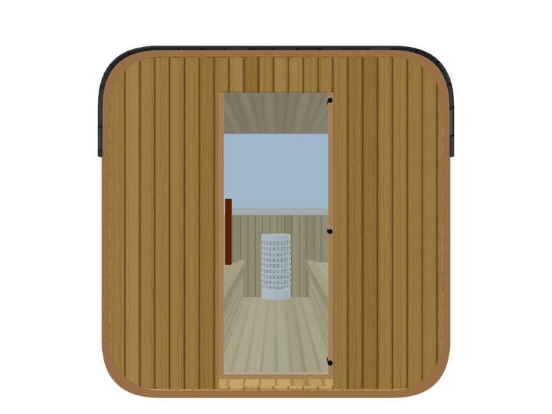 Cube — Large — ½ Glass Back — Stone Heater
