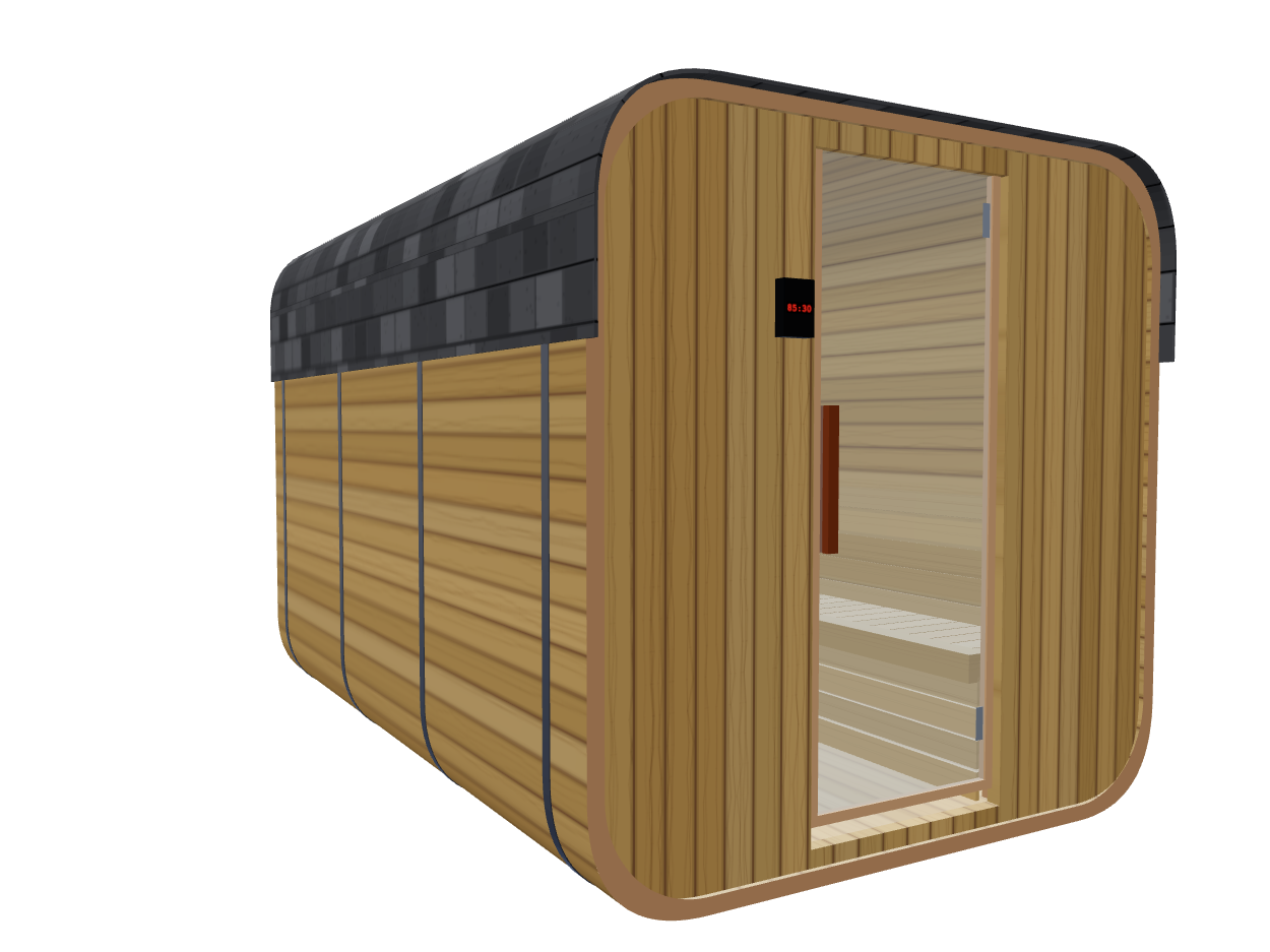 Cube — Large — ½ Glass Back — Stone Heater — Left angle