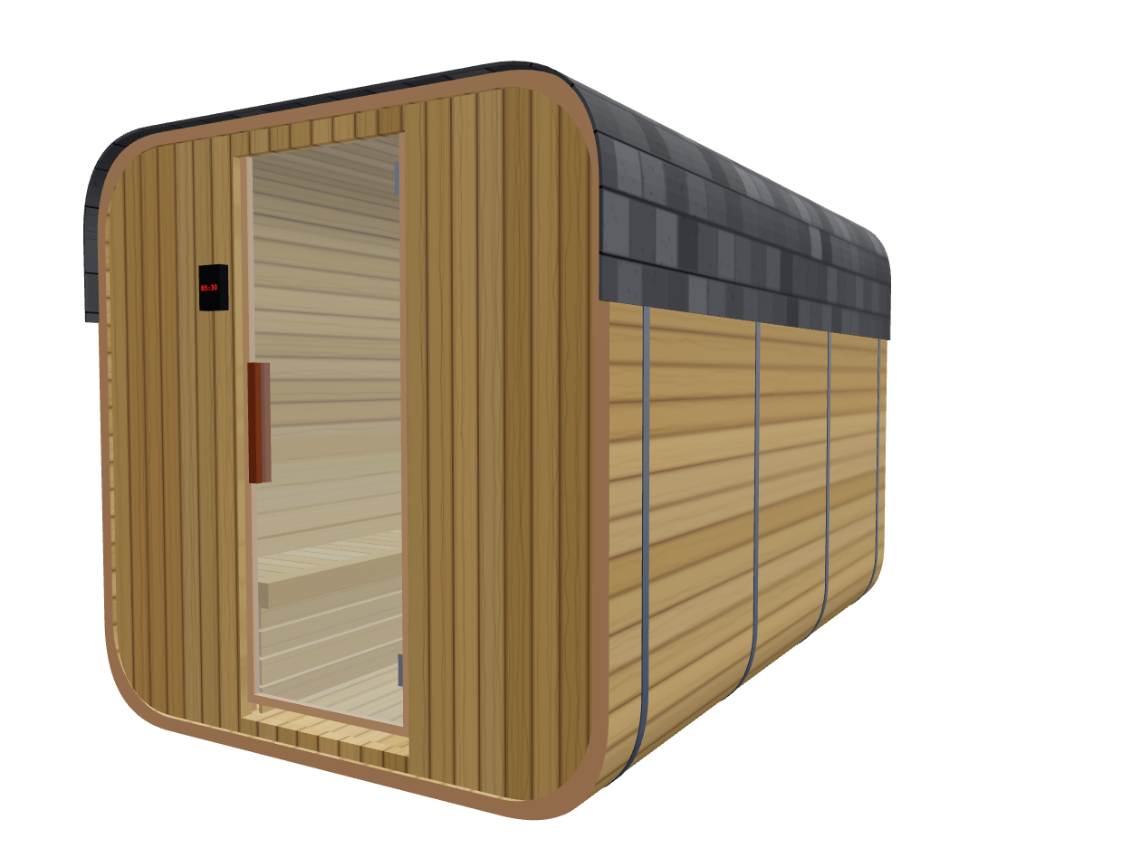 Cube — Large — ½ Glass Back — Stone Heater — Right angle
