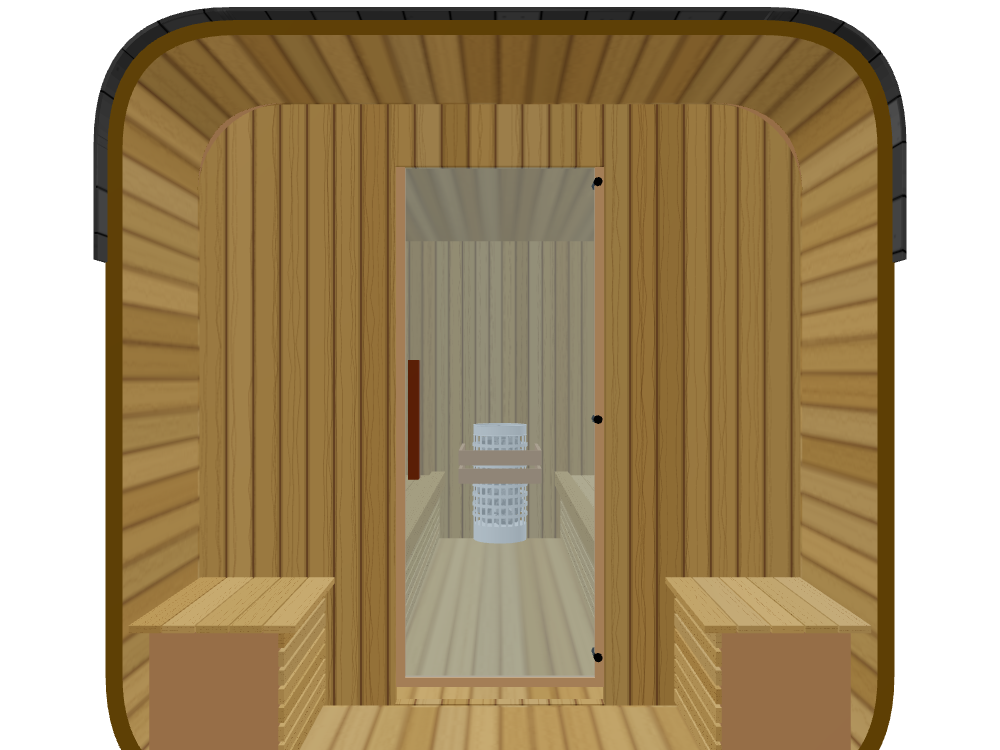 Cube — 6-8 Person — Wood Back + Outer Bench