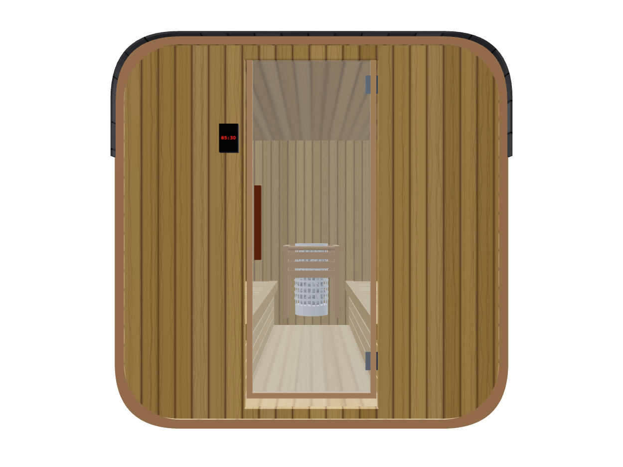 Cube — Large — Wood Back — Stone Heater — Front