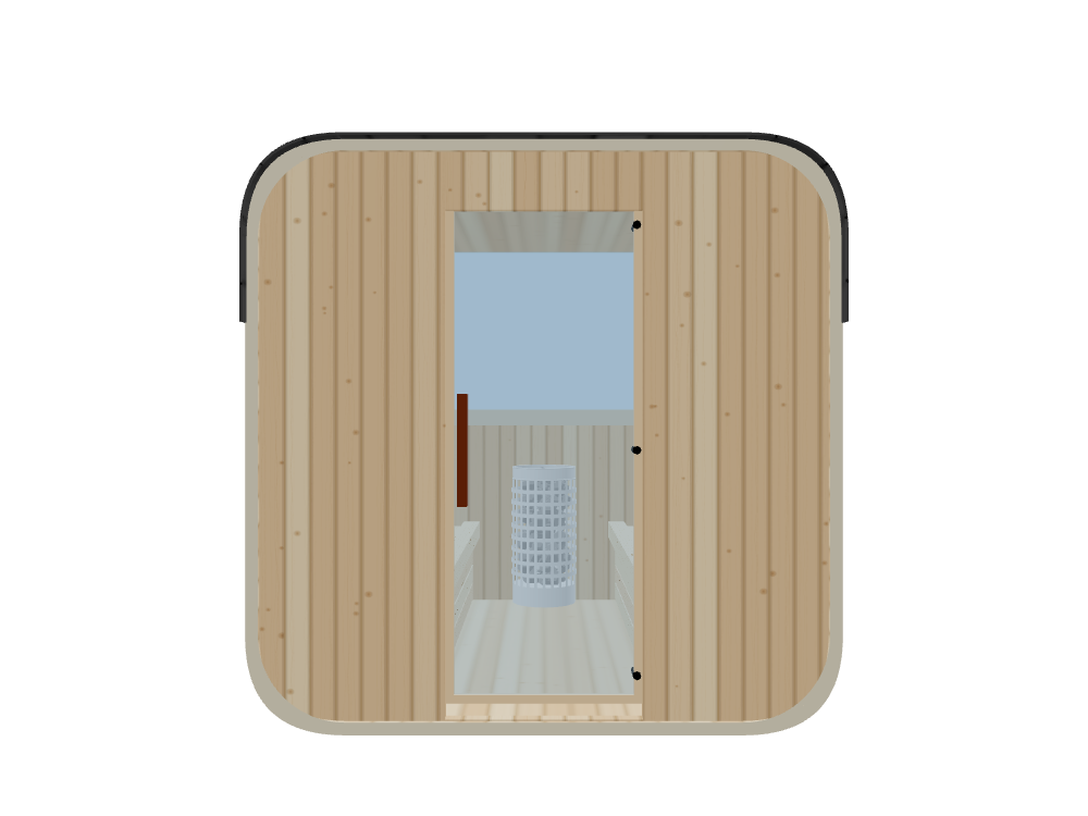 Cube — Medium — ½ Glass Back — Stone Heater — Front