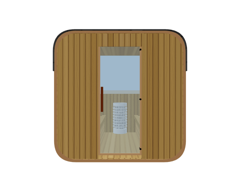 Cube — Medium — ½ Glass Back — Stone Heater