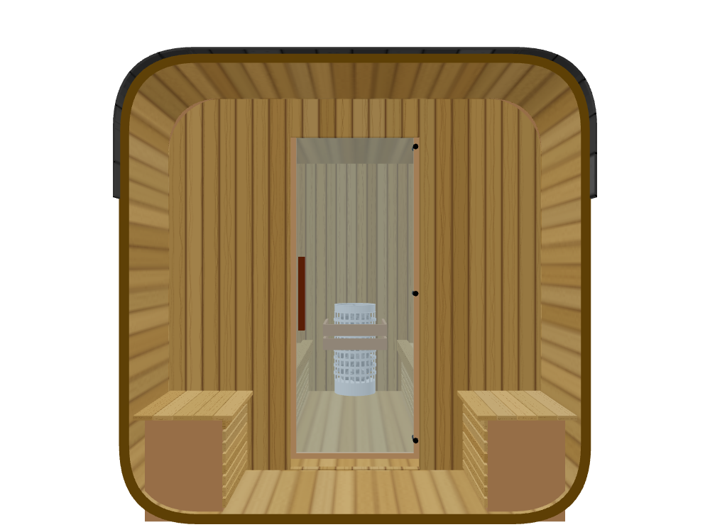 Cube — 4 Person — Wood Back + Outer Bench