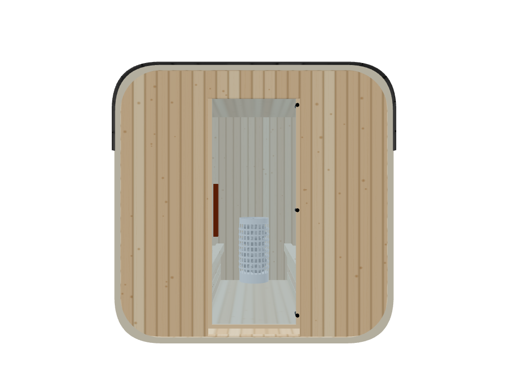 Cube — Medium — Wood Back — Stone Heater — Front