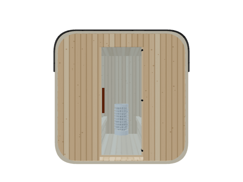 Cube — Medium — Wood Back — Stone Heater — Custom Saunas