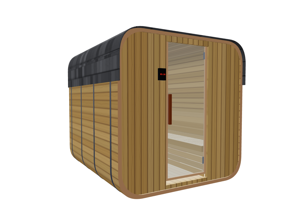 Cube — Medium — Wood Back — Stone Heater — Left angle