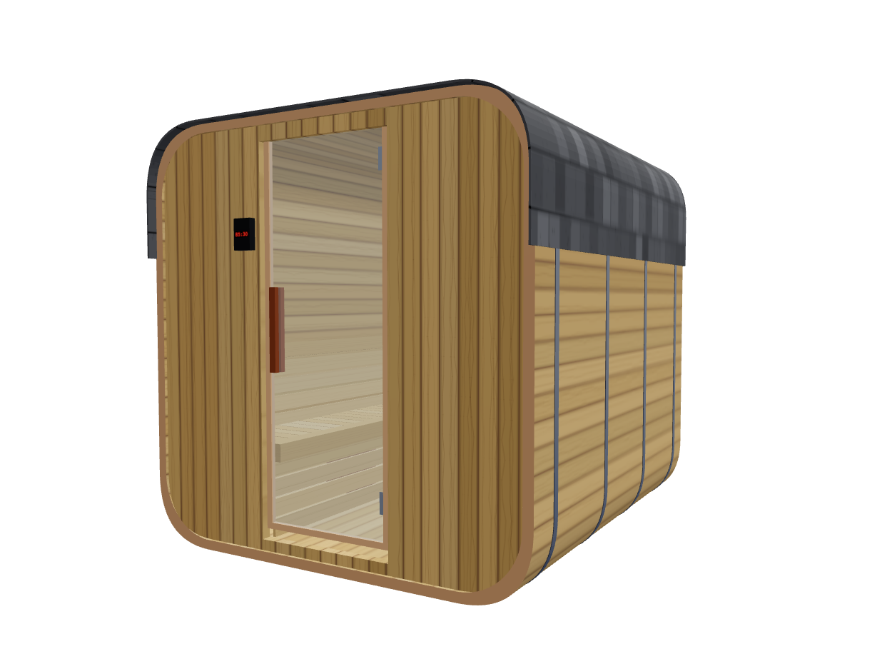 Cube — Medium — Wood Back — Stone Heater — Right angle